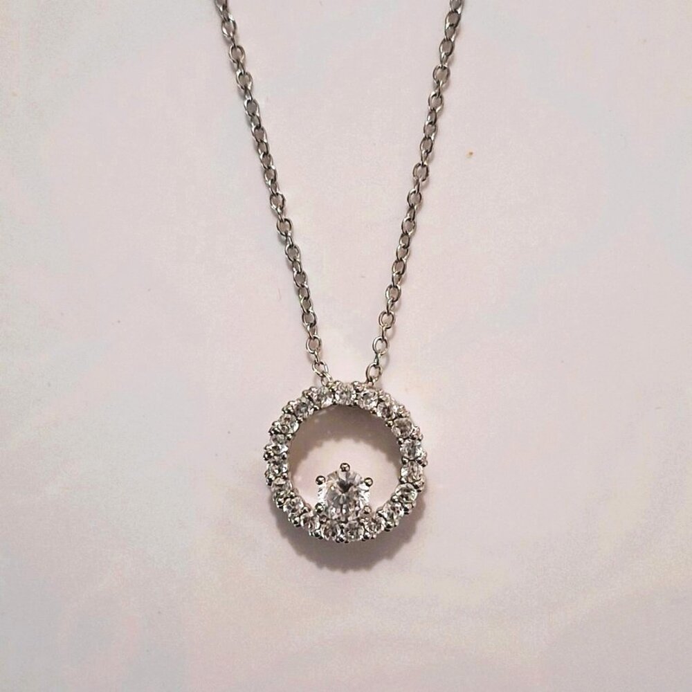 Avon Circle Of Life Cubic Zirconia Pendant Necklace